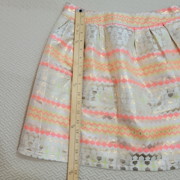 Jun & Ivy pleated Metallic gold & bright coral Skirt Size Medium - Picture 10 of 16